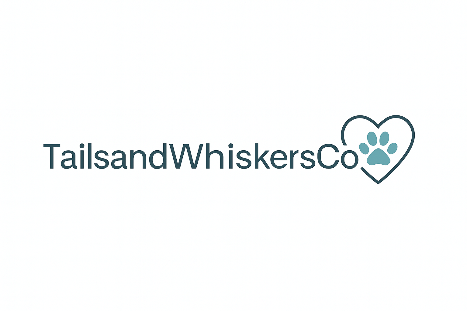 Tails and Whiskers Co logo with heart and paw print