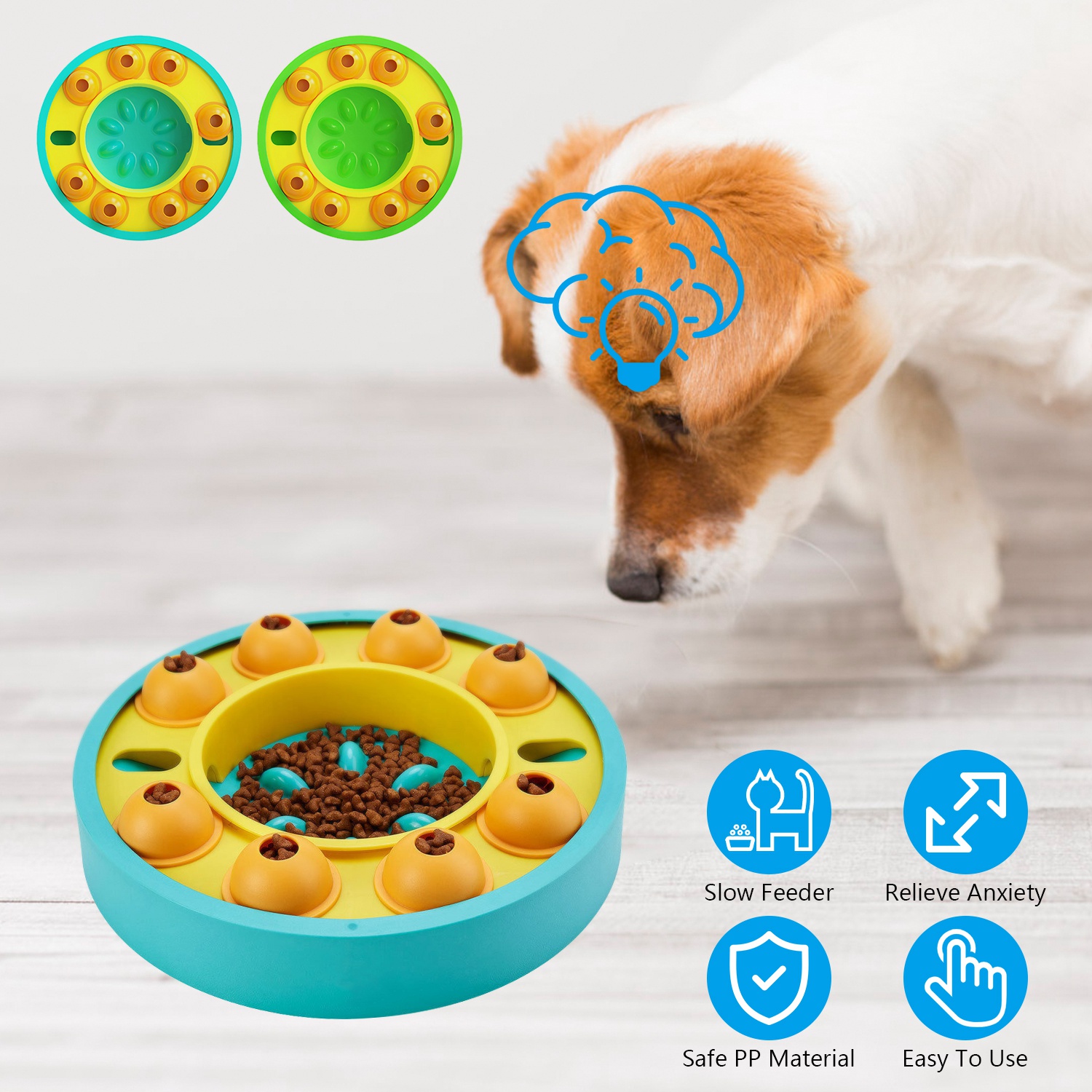 Interactive Dog Puzzle Feeder Toy – Slow Feeding Bowl with Treat Dispensing Granaries for Small, Medium & Large Dogs