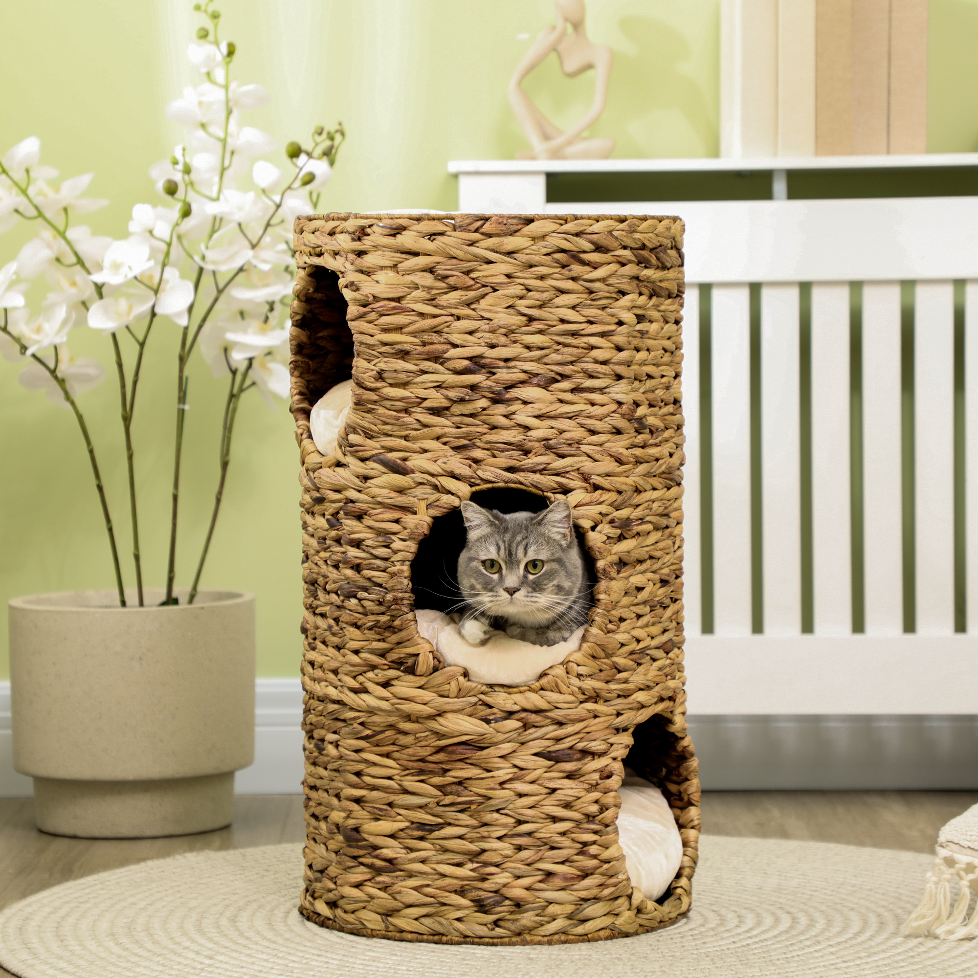 multi level cat condo tower for indoor cats with hideaway caves and soft cushions ✔ Keywords covered: