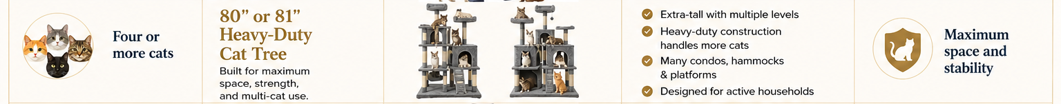 Comparison chart showing the best cat tree for apartment homes with multiple cats.