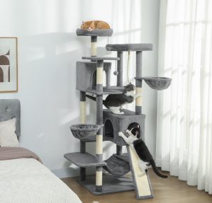 large cat tree for indoor cats 69 inch multi level with condos and hammocks