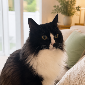 Tux Muffin, the Tails and Whiskers Co cat reviewer